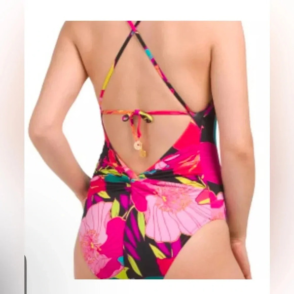 TRINA TURK SOLAR One Piece Strappy/Convertible Back Swimsuit Sz 8 nwt 010 - Picture 2 of 4